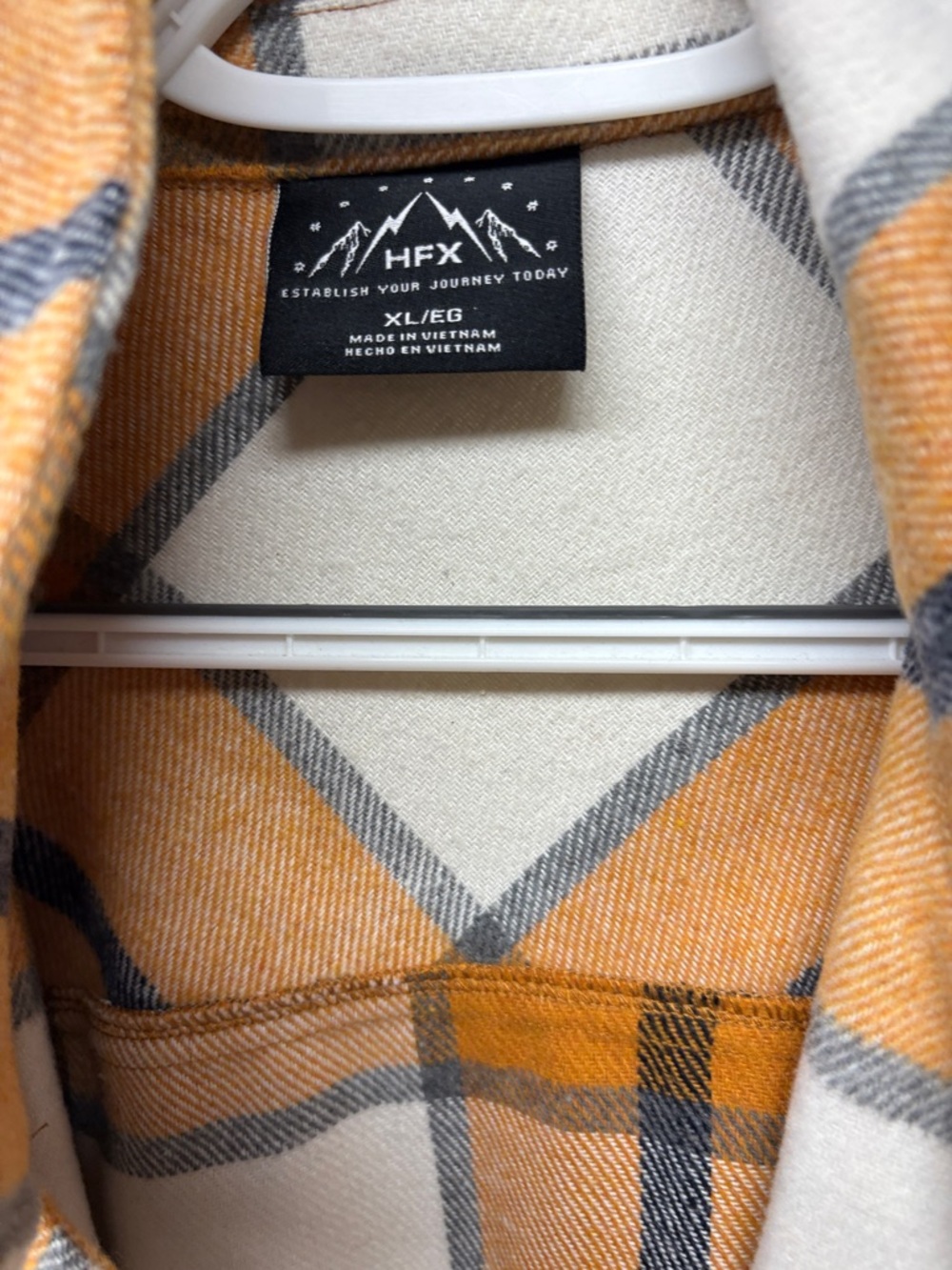 HFX Women's Orange Plaid Varsity Jacket